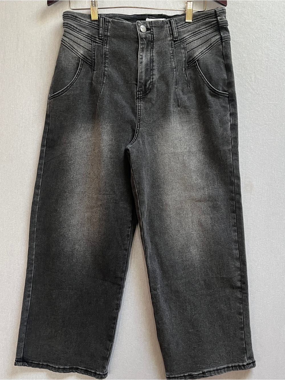 Royalty For Me RFM Washed Black High Rise Straight Leg Jeans 16